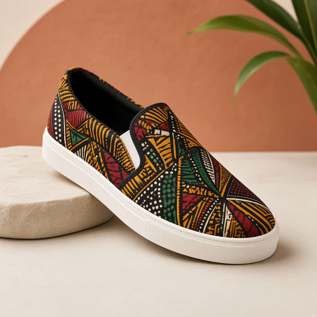 Slip-on SAFIM com tecido africano